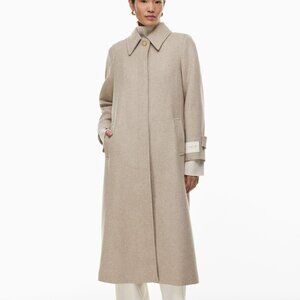 Aritzia Babaton Mack Coat Single Breasted In Heather Almond Beige/Oatmeal